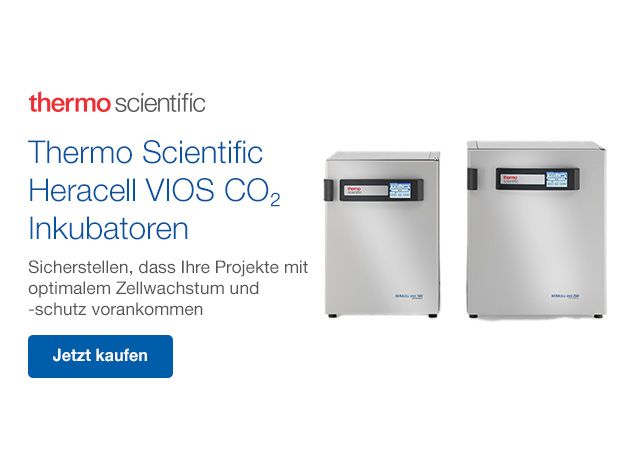 Hero banner in German: Heracell VIOS CO₂ incubators